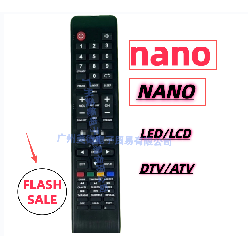 Nano LCD/LED TV Remote Nano ยี่ห้อ NN รหัสรุ่น 50NUD8300 สมาร์ททีวีรุ่น LTV-4003 Nano Remote Nano Sm