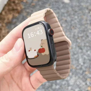 สายนาฬิกาข้อมือซิลิโคน แม่เหล็ก สําหรับ iwatch series 10 9 8 7 6 5 SE 4 3 45 44 42 41 40 49 38 มม.46 มม.42 มม.