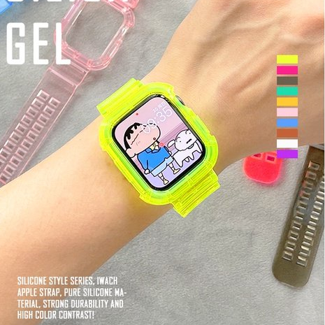 สายนาฬิกาข้อมือ แบบใส หลากสี สําหรับสมาร์ทวอทช์ iwatch 8 7 6 5 4 3 SE 45 44 42 41 40 38 มม.