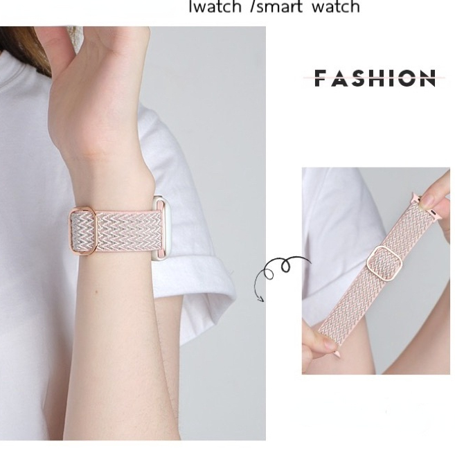 ใหม่ สายนาฬิกาข้อมือ ผ้า ปรับได้ง่าย สําหรับ iwatch band รูปที่ 2