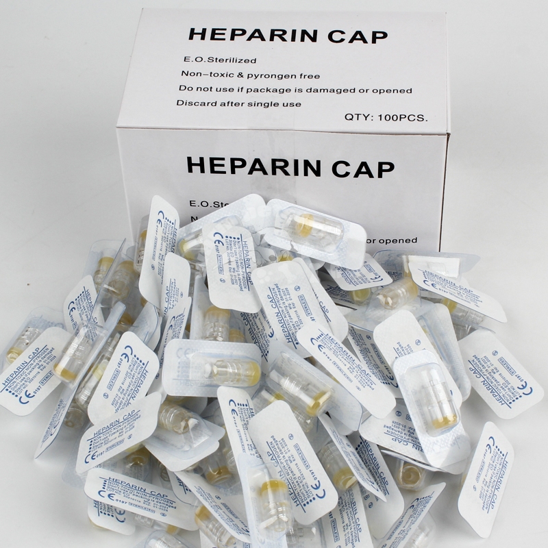 100 ชิ้น Heparin หมวก IV Cannula Catheter Heparin หมวกสําหรับสัตว์สุนัขแมว Veterinary วัสดุสิ้นเปลือ