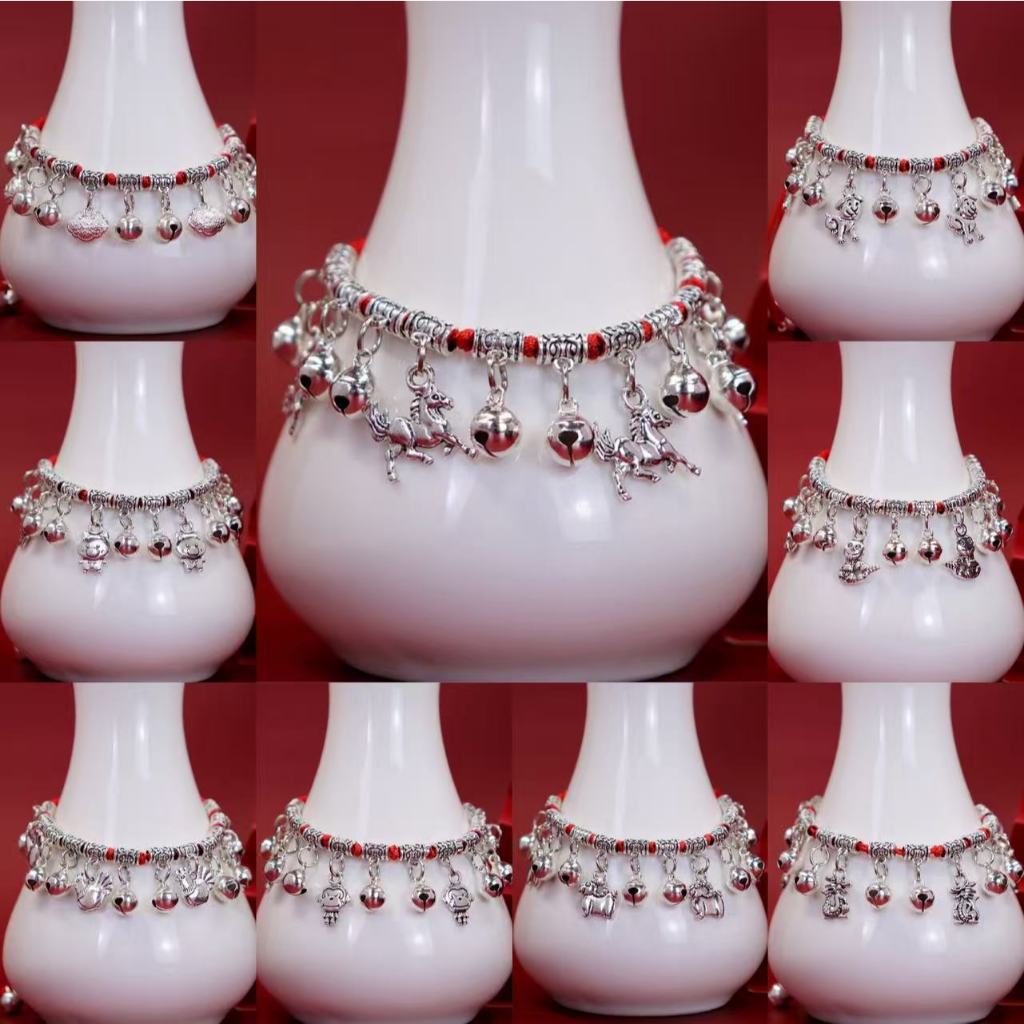 จีเอชแอล❤️Zodiac Red String Bracelet Bell Braided Year of the Horse Men Women All-Match Classy Brace