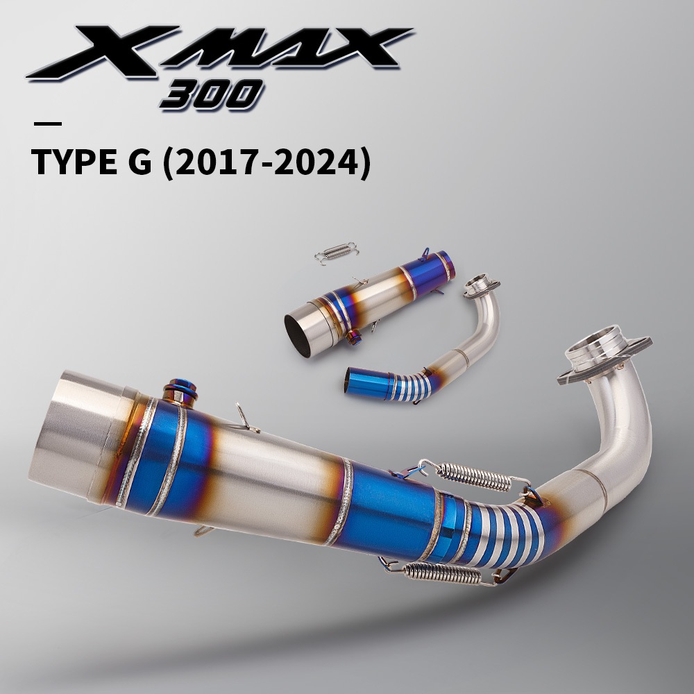 รถจักรยานยนต์ไอเสียระบบปรับเปลี่ยน Header ด้านหน้า Link ท่อสําหรับ YAMAHA XMAX250 XMAX300 2017-2024 62.5MM