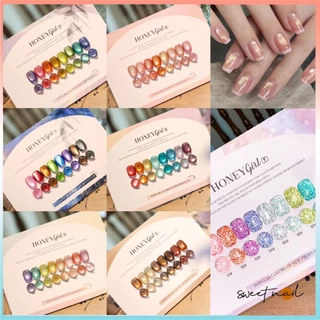 สต็อกพร้อม✨ความหลากหลายของทางเลือกน้ําผึ้ง8สีตาแมว,ชุดแต่งเล็บเพชรหัก(15มล ฟรีคณะกรรมการสี) ลูกปัดแก้วตาแมว,ตาแมวหลากสี,แววเพชรแตก,กาวตาแมวผ้าไหมซาตินสียอดนิยมสี่ฤดู