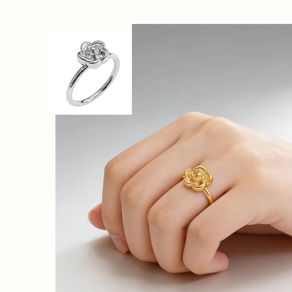 แหวนสแตนเลส SHINY Rose กันน้ํา ออกแบบมาให้เหมาะสมสำหรับสุภาพสตรี มีสไตล์ทั้งหรูหราและเรียบง่าย