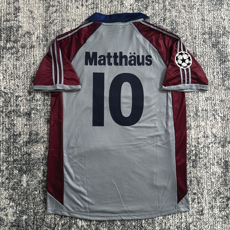 1998-1999 Bayerner Retro Football Jersey Away เสื้อฟุตบอล Matthäus 10 ชื่อและหมายเลขที่คุ้มค่า