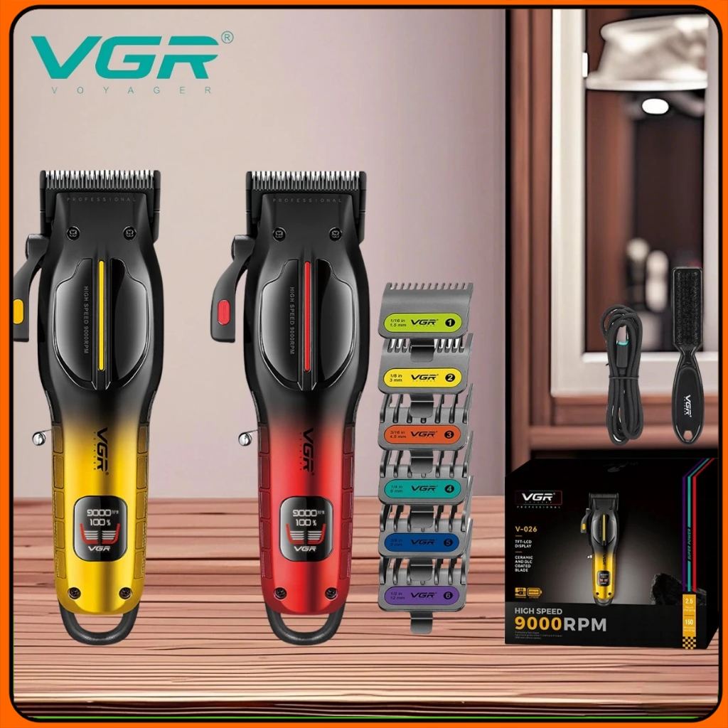 VGR 226 ความเร็วสูง 9000 Rpm ผม Clipper ผม Trimmer เครื่องตัดไร้สาย Mesin Gunting Rambut V-026 V-226