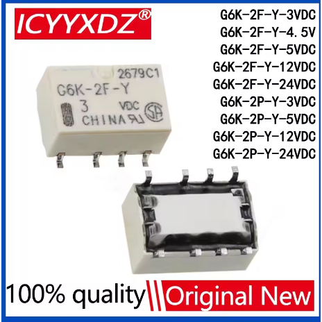 1-5PCS G6K-2F-Y G6K-2P-Y สัญญาณรีเลย์ 8PIN สําหรับรีเลย์ DC 3V 5V 12V 24V G6K-2F-Y5VDC G6K-2F-Y-12VD