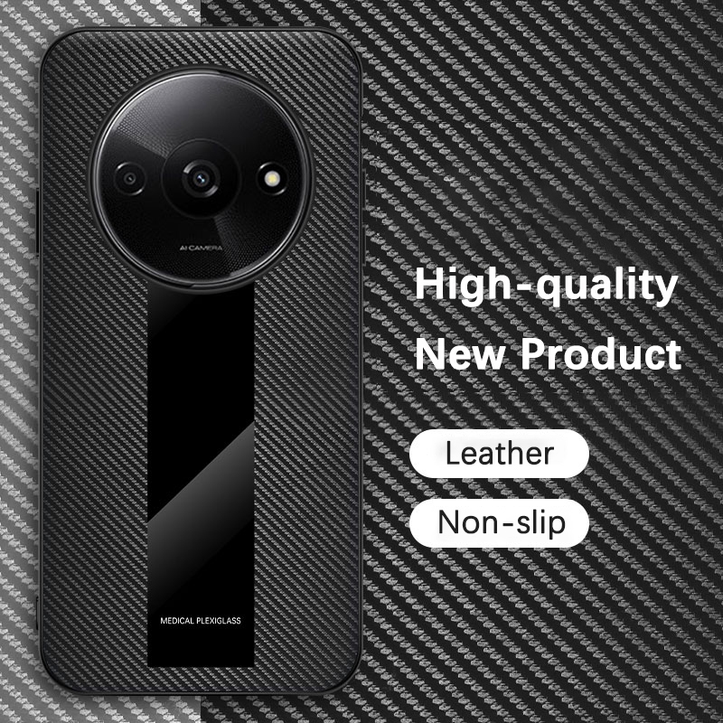 ปลอกสําหรับ Xiaomi Redmi A3 4G 23129RN51X 23129RN51H เคสโทรศัพท์หนังอะคริลิคคาร์บอนไฟเบอร์ขอบนุ่มป้อ