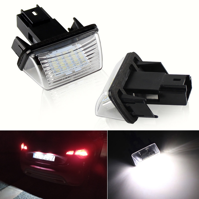 2 ชิ้น 12V LED ป้ายทะเบียนโคมไฟสําหรับ Peugeot 206 207 306 307 308 406 407 5008 Partner M49 M59 B9