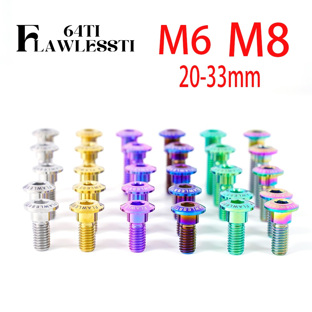 FLAWLESSTI M8x20-33 M6x20-25 มม.G5 ดิสก์เบรกด้านหน้าด้านหลังพักเท้าไทเทเนียม Bolt สําหรับ Forza 350 ADV 160 PCX 160 Wave 125i Giorno 125 Xmax 300 Tmax 560 ZX6R ZX4R