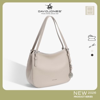 David Jones Paris Livia 2025/2026 Autumn Winter Women Fine Pebble Grain Pu Leather Female Soft and Supple Shoulder Bag