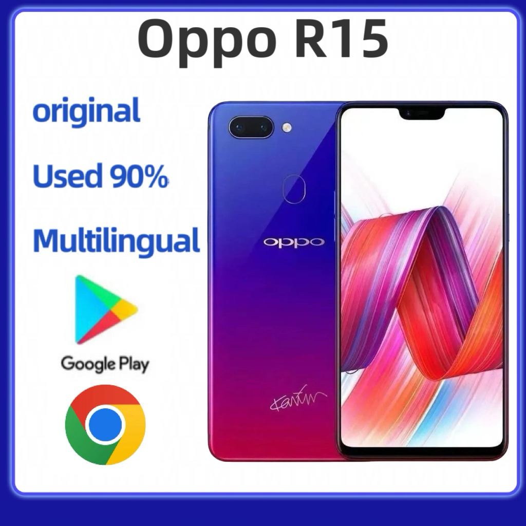 Oppo R15 ดั้งเดิม (4/6RAM+64/128GB) 6.28 นิ้ว 3400 mAh 16.0MP มือสอง 90% ใหม่