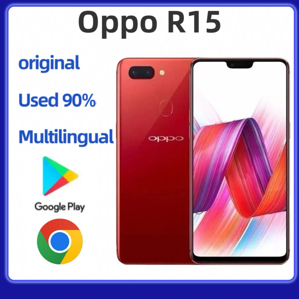 Oppo R15 มือสองเดิม (6RAM+128GB) 6.28 นิ้ว 3400 mAh 16.0MP 90% ใหม่เอี่ยม