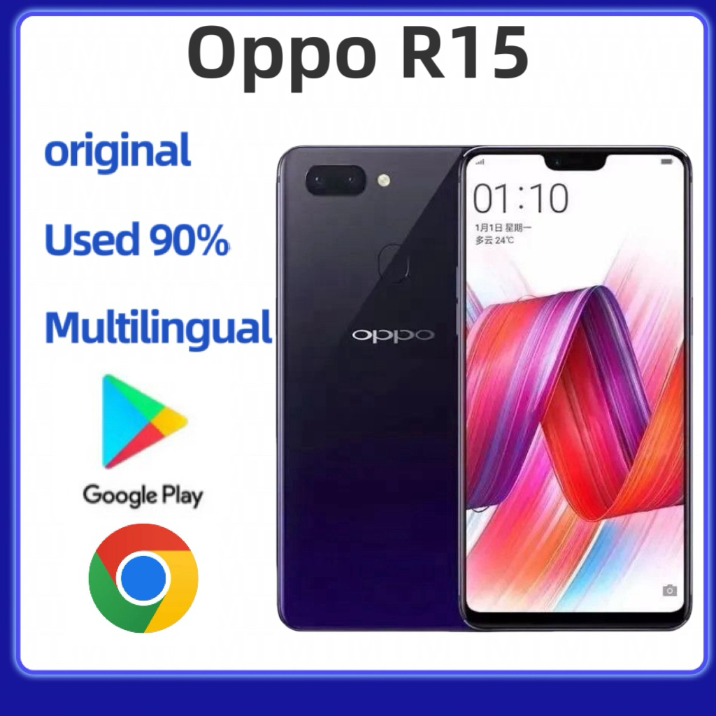 สมาร์ทโฟน Oppo R15 4G มือสองของแท้พร้อม 6RAM+128GB 6.28 นิ้ว 3400 mAh 16.0MP ใหม่เอี่ยม 90%