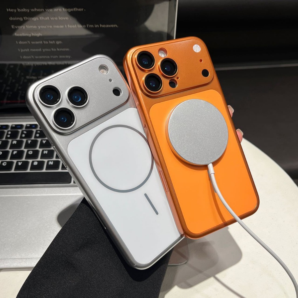 ทันทีขยายแผ่นหลังสําหรับIPhone 17 17 Pro 16 Plus 15 14 13 Proเคสโทรศัพท์เลนส์ฟิล์มMatte Magnetic Coil PC Hard Shockทนโทรศัพท์ป้องกันกรณี