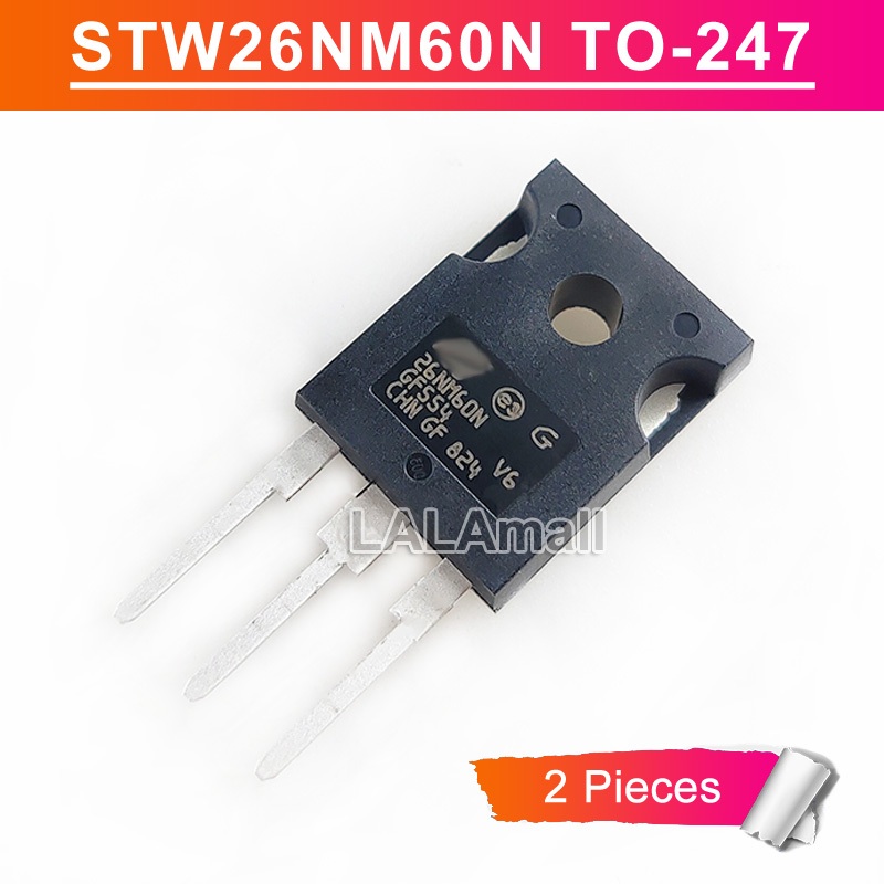 2 ชิ้น 26NM60N STW26NM60N TO-247 20A/600V N-channel MOSFET ทรานซิสเตอร์ใหม่