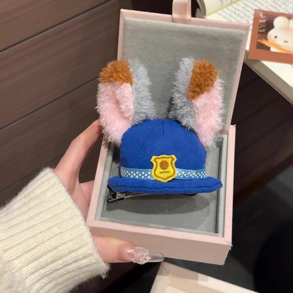 ฤดูใบไม้ร่วงฤดูหนาวตุ๊กตาบ้าเมืองตํารวจจูดี้ผมแหวนสัตว์ชุดกิ๊บการ์ตูนหมวกคลิปด้านบนหญิง - รูปที่ 7