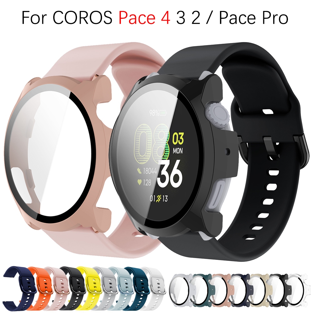 วงกีฬา + กรณีแก้วสำหรับ COROS Pace 4 / Coros Pace 3 2 / Coros Pace Pro Smart Watch สายรัดซิลิโคน + ฝ