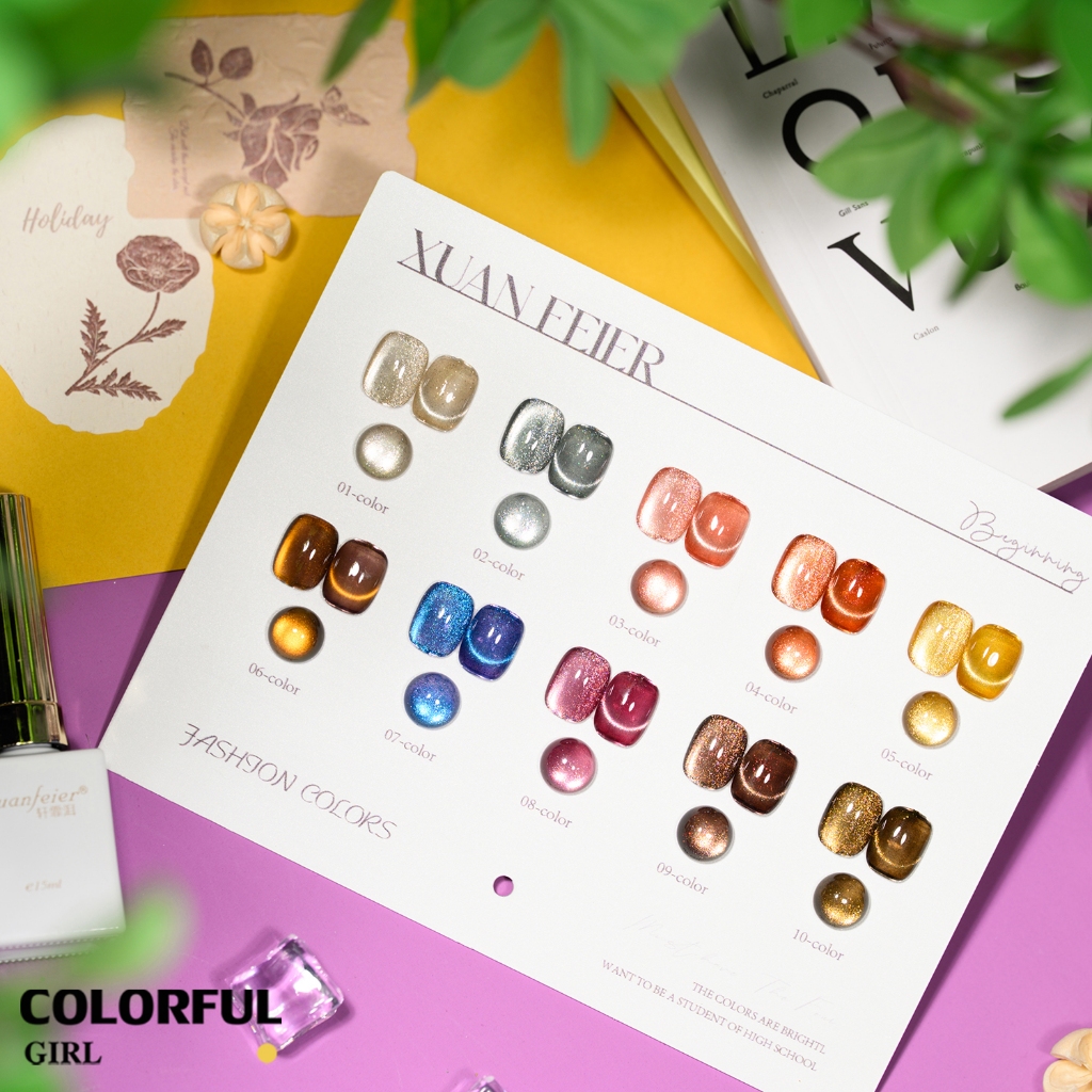 XUANFEIER เจลตาแมว 10 สี ดินแดนแร่ดาวเพลิง