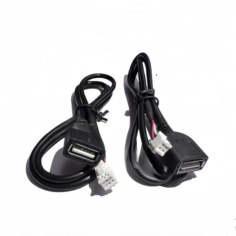 สายเคเบิลข้อมูล USB นําทางในรถยนต์ 4P/6P Pin Plug U Disk สาย USB Extension Cable