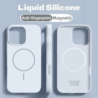 ใหม่ปลอกเคลือบป้องกันลายนิ้วมือซิลิโคนนุ่มเคสโทรศัพท์สําหรับiphone 16 15 14 13 12 11 Pro Maxกรณี16proหรูหรา15Plusแม่เหล็ก13proกันกระแทก15proปกหลัง13proสีชมพู