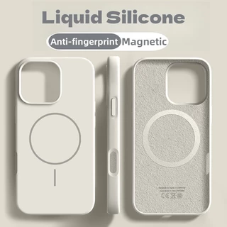 ใหม่ปลอกเคลือบป้องกันลายนิ้วมือซิลิโคนนุ่มเคสโทรศัพท์สําหรับiphone 16 15 14 13 12 11 Pro Maxกรณี16proหรูหรา15Plusแม่เหล็ก13proกันกระแทก15proปกหลัง13proสีชมพู