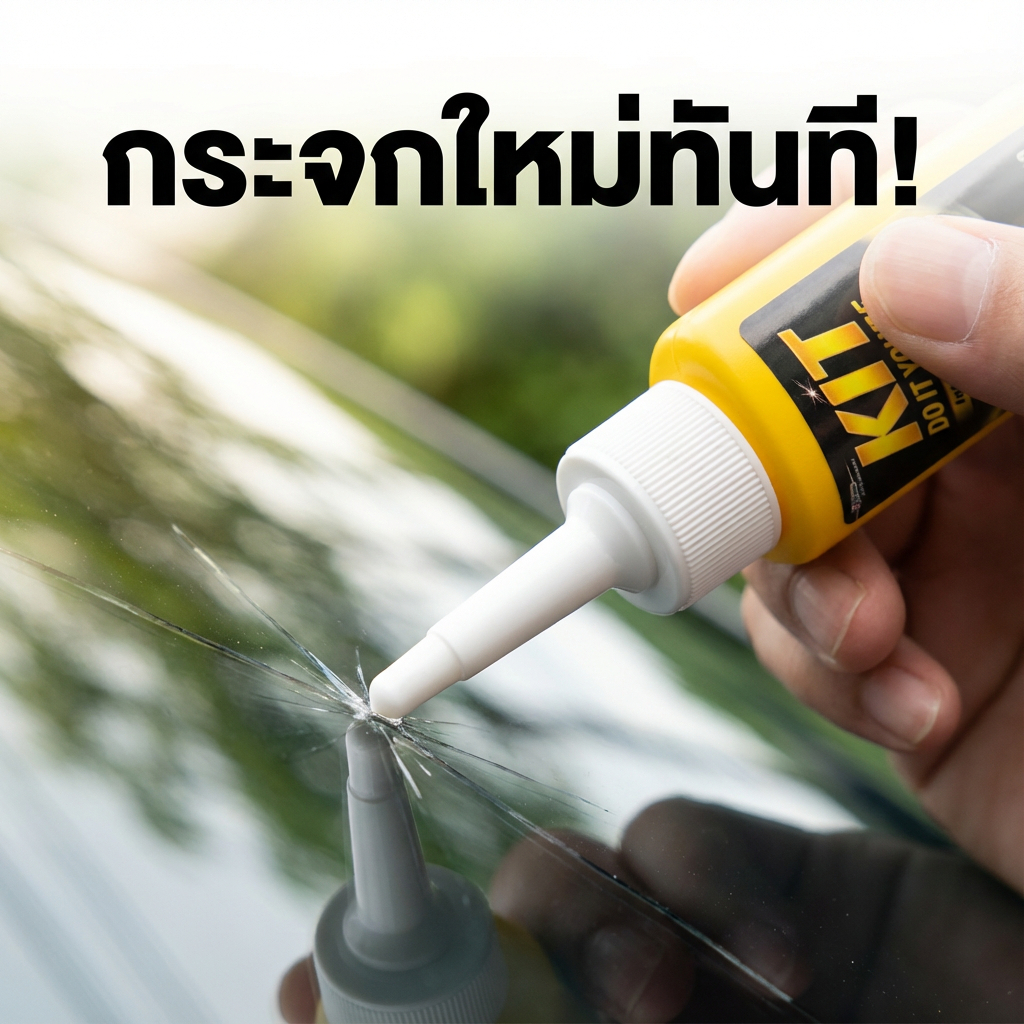 สลายรอยร้าวในพริบตา! น้ำยาซ่อมกระจกรถยนต์ ซ่อมกระจกรถ น้ํายาซ่อมกระจกร้าว ลบรอยร้าว แก้ไขง่าย