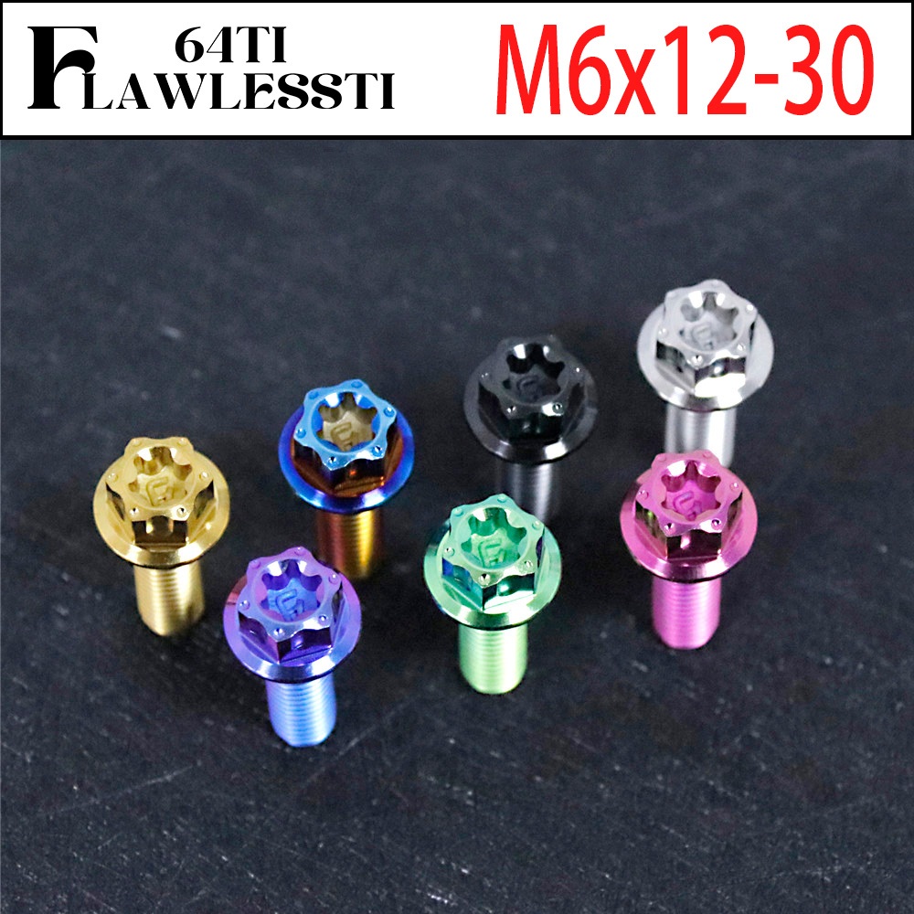 FLAWLESSTI M6x12-30 มม.G5 Titanium Bolt ABS สายเบรคปั๊ม Bolt สําหรับ Forza 350 ADV 350 ADV 160 Giorno 125 Wave 125i Xmax 300 Nmax 155 Tmax 560