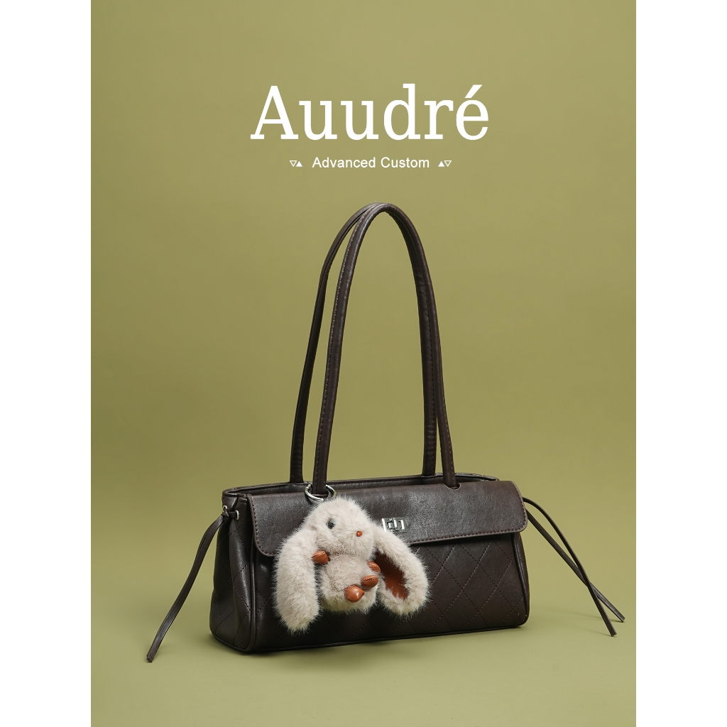 Auudre Premium Texture Retro One-Shoulder Underarm Baguette Bag