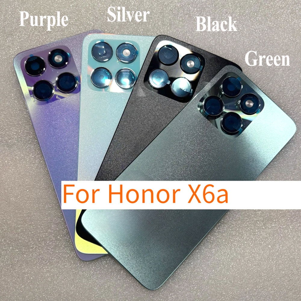 ใหม่สําหรับ Huawei Honor X6a WDY-LX1 WDY-LX2 แบตเตอรี่ปกหลังโทรศัพท์กรณีกระจกด้านหลังกาวเพิ่มเลนส์กล