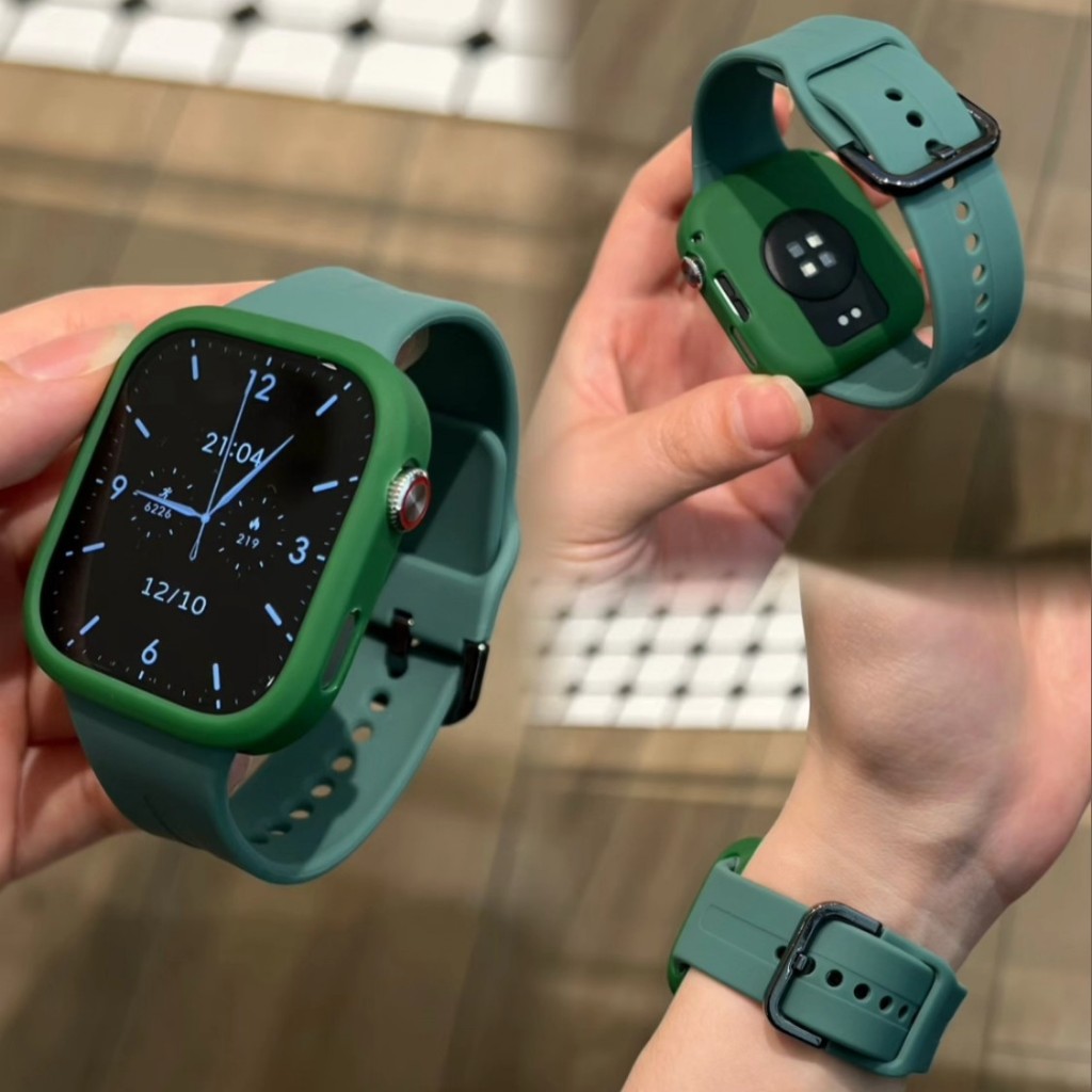 เคสซิลิโคน+วงสําหรับเรดมี่นาฬิกา6สายนาฬิกาข้อมือกีฬาระบายอากาศสายรัดซิลิโคนที่มีกรณีอ่อน คอมโบ สําหรับ เสี่ยวหมี่ เรดมี่ นาฬิกา5/4เปลี่ยนวงอุป - รูปที่ 3