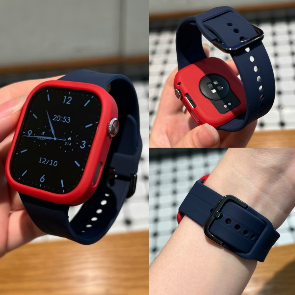 เคสซิลิโคน+วงสําหรับเรดมี่นาฬิกา6สายนาฬิกาข้อมือกีฬาระบายอากาศสายรัดซิลิโคนที่มีกรณีอ่อน คอมโบ สําหรับ เสี่ยวหมี่ เรดมี่ นาฬิกา5/4เปลี่ยนวงอุป - รูปที่ 2