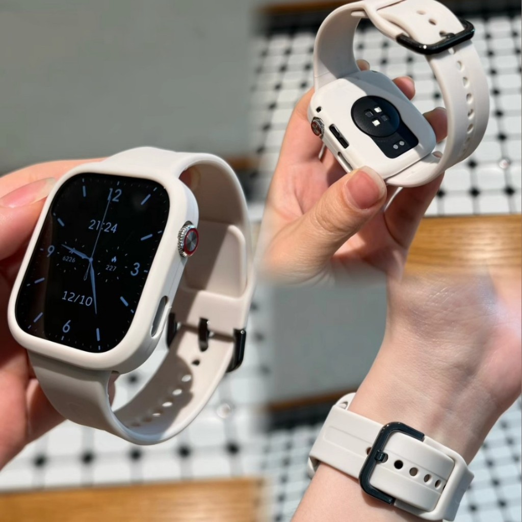 เคสซิลิโคน+วงสําหรับเรดมี่นาฬิกา6สายนาฬิกาข้อมือกีฬาระบายอากาศสายรัดซิลิโคนที่มีกรณีอ่อน คอมโบ สําหรับ เสี่ยวหมี่ เรดมี่ นาฬิกา5/4เปลี่ยนวงอุป - รูปที่ 4