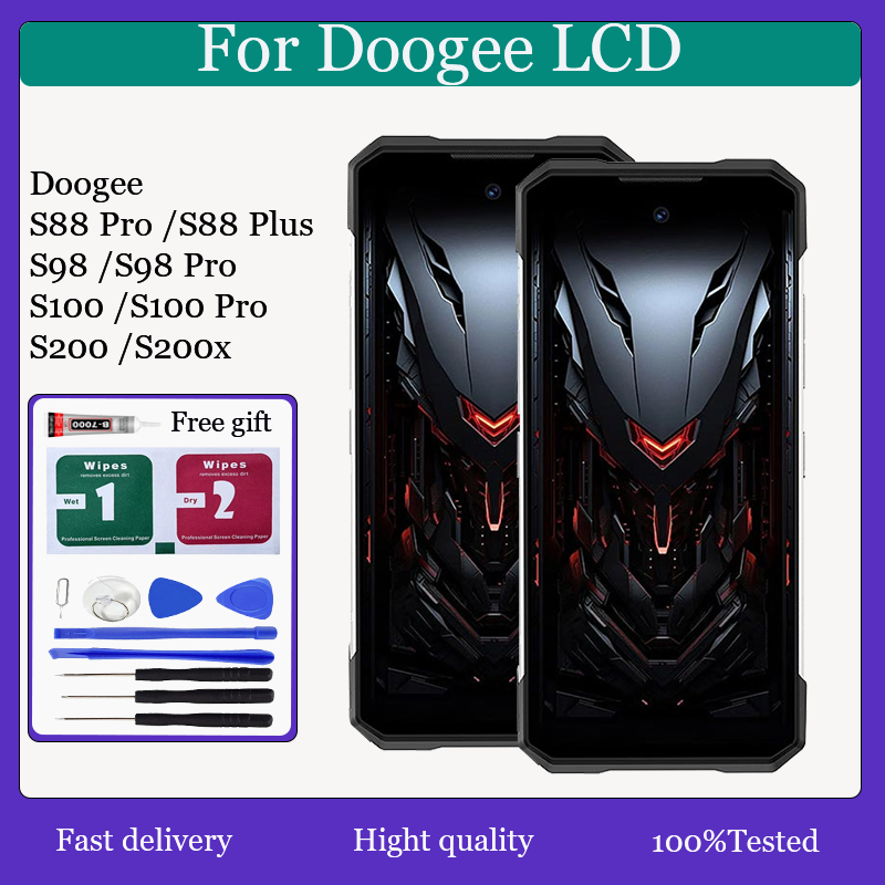 Original สําหรับ Doogee S88 Pro S88 Plus S98 S98 Pro S100 S100 Pro S200 S200x จอแสดงผล LCD หน้าจอสัม