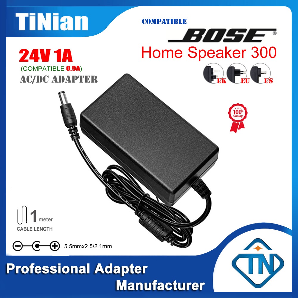24V 1A ใช้งานได้กับ 0.9A 24V-0.9C-DC-XX อะแดปเตอร์ AC/DC สำหรับลำโพงบลูทูธ Bose Home Speaker 300 แหล