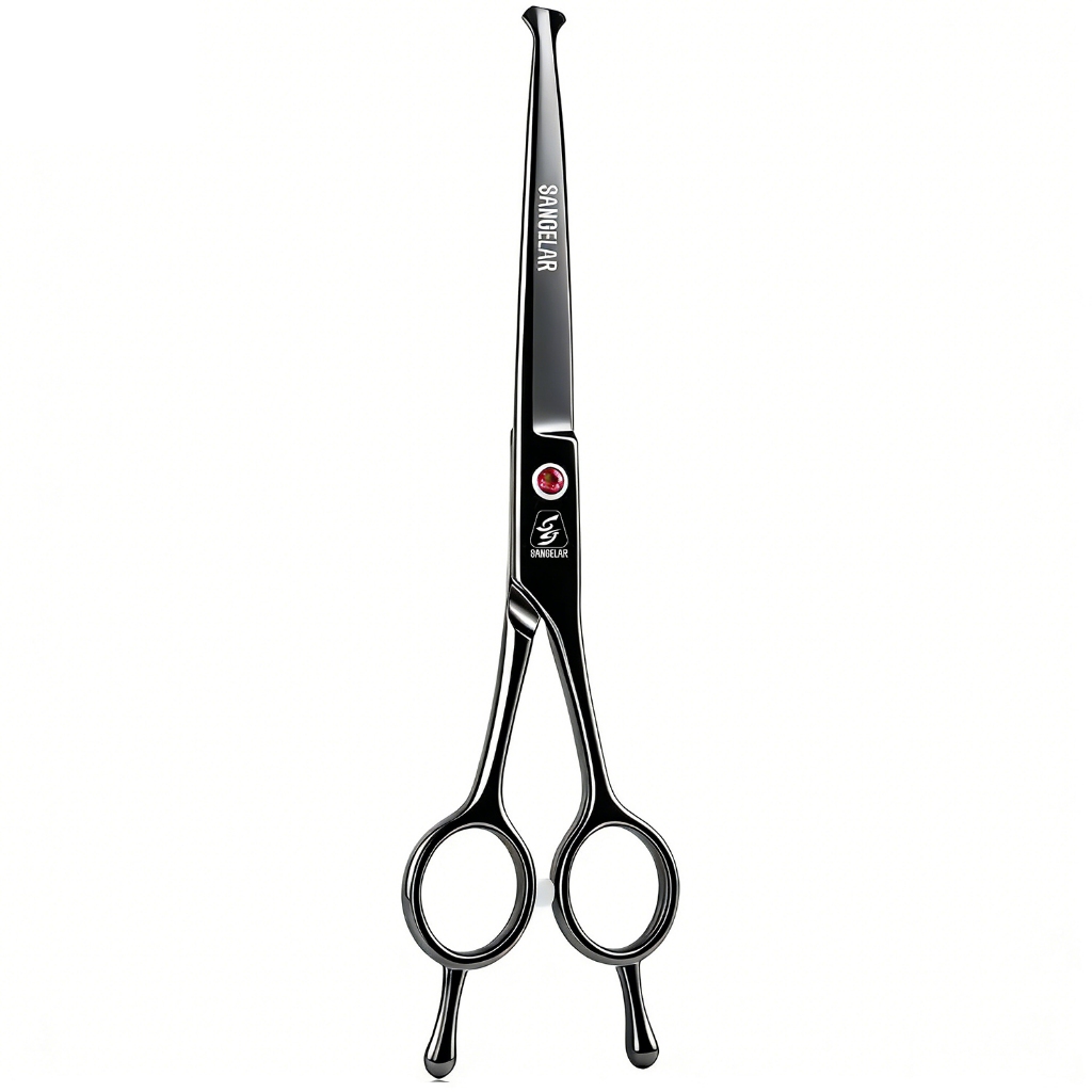 Sangelar 7 นิ้ว,กรรไกรตัดขนสัตว์เลี้ยงขนาด, ปลายกรรไกรกลมปลอดภัย, ไม่ทำร้ายผิว, สำหรับแมวและสุนัข, แบบตรง, คุ้มค่ามาก