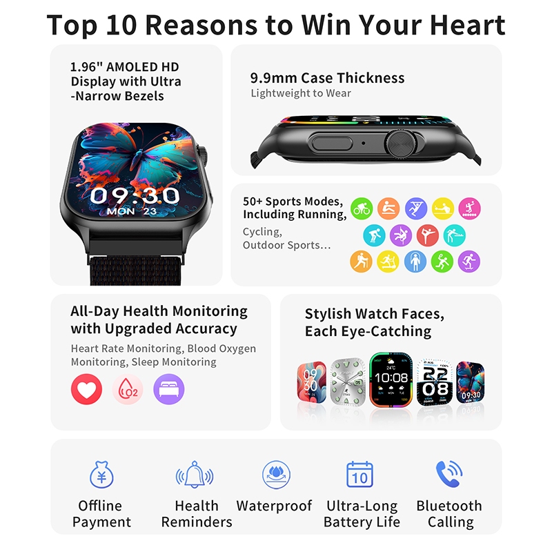 Lenovo Smart Watch 1.96 AMOLED