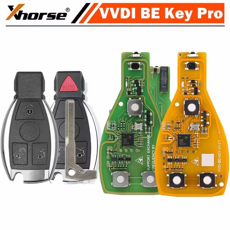 Xhorse VVDI BE Key Pro เวอร์ชันปรับปรุงและสําหรับ Benz Smart Key Shell 3 4 ปุ่ม XNBZ01EN สําหรับ VVD
