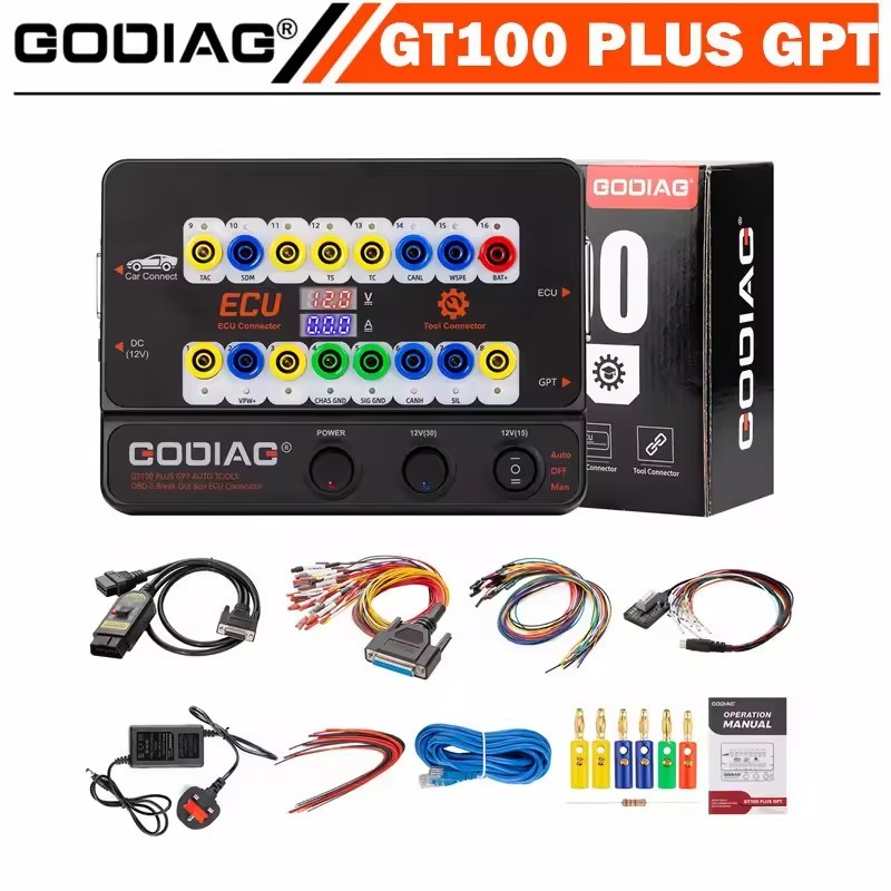 GODIAG GT100 PLUS GPT ENET DOIP 24V-12V เครื่องมืออัตโนมัติ OBD II Break Out กล่องเชื่อมต่อ ECU