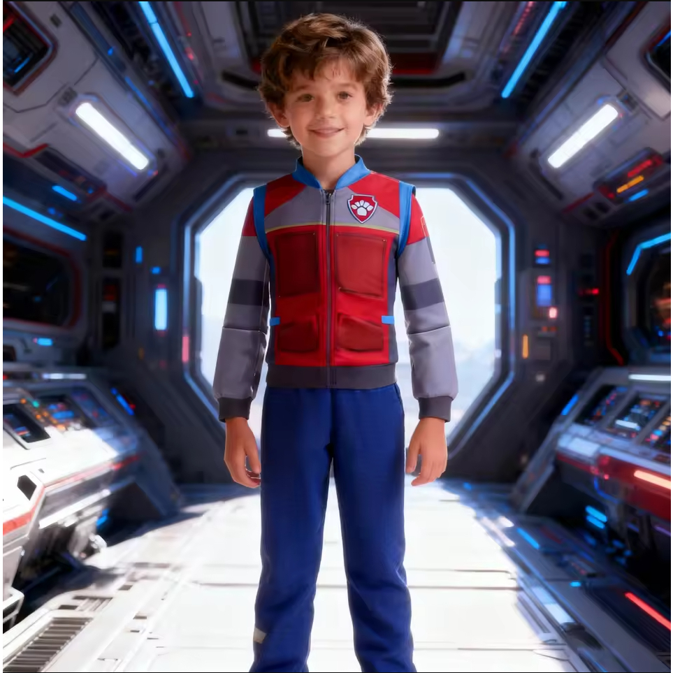 ชุดเด็กผู้ชาย PAW Patrol Ryder คอสเพลย์เครื่องแต่งกายเสื้อแขนยาวและกางเกงชุดสองชิ้นเทศกาลชุดการแสดงบนเวที