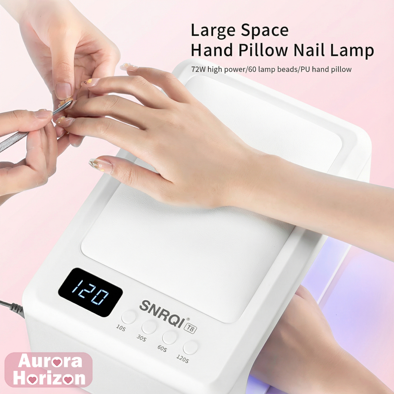 พร้อมส่งในกรุงเทพฯ  SNRQI/T8 72W เครื่องอบเล็บ พื้นที่กว้าง อบได้สองมือ มีเบาะรองมือ ไม่ทำให้มือดำ แห้งเร็ว  กำลังไฟสูง ที่อบเล็บเจล  | ดีไซน์ที่รองมือ PU  อบแห้งเร็ว  หลอดไฟ 60 ดวง