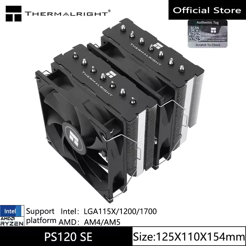 [จัดส่งในวันเดียวกัน] Thermalright PS120 SE Cpu AIR Cooler 7 ท่อความร้อนหอคู่พัดลมคู่ AGHP GEN4 ท่อความร้อนต้านแรงโน้มถ่วง LGA1700/AM5