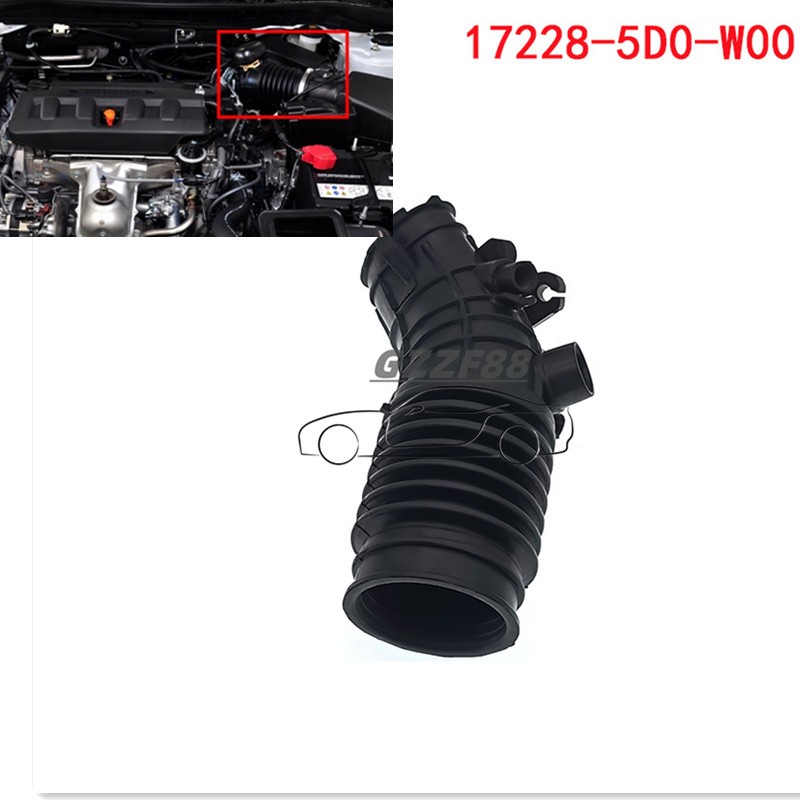 Air ทําความสะอาดท่อท่อท่อสําหรับ HONDA ACCORD CR1 2.0 2015-2017 สําหรับ ACCORD Air Flow Tube Air Intake ท่อ OEM: 17228-5D0-W00