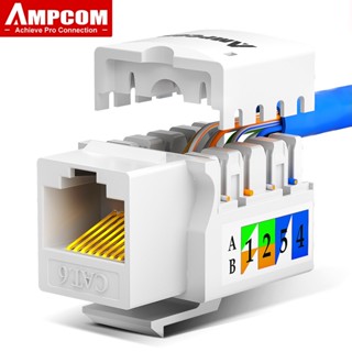 AMPCOM CAT6 Punch Down keystone Jack, RJ45 Modular Coupler M…