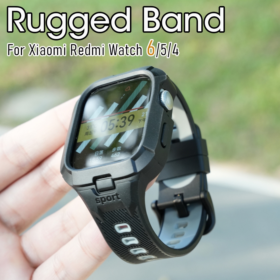 กีฬาTPUสําหรับRedmiนาฬิกา6สายนาฬิกาเกราะUni-BodyซิลิโคนสายกรอบกรณีProtectorสําหรับXiaomi Redmiนาฬิกา5 Active 5 Lite Bandอุปกรณ์เสริม