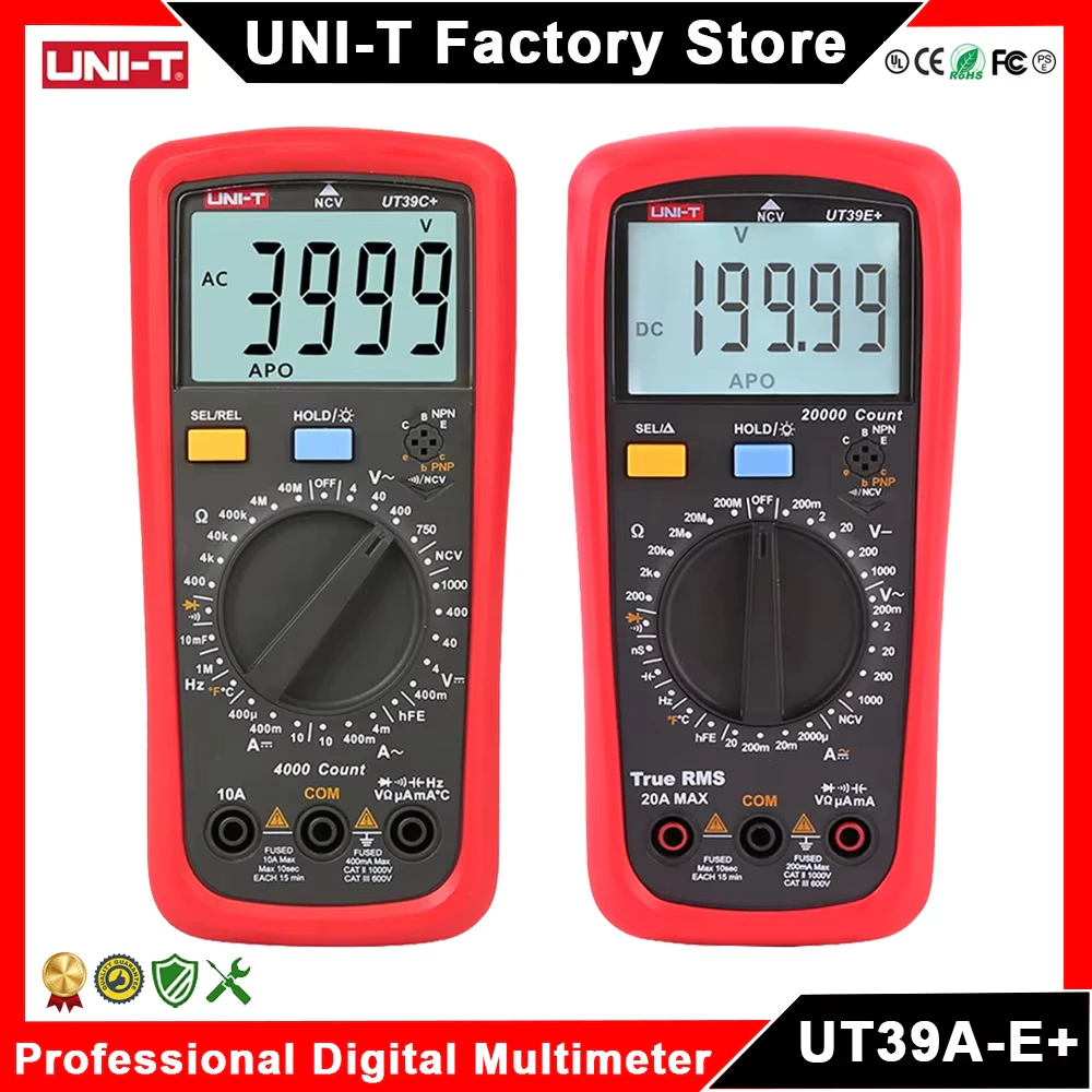 UNI-T UT39C+ UT39E+ UT39A+ มัลติมิเตอร์แบบดิจิตอล