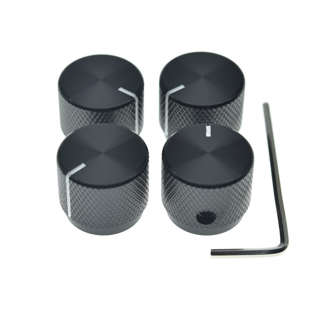 KAISH 4-Pack 20mm. ไดอาม. ชุดสกรูสไตล์อลูมิเนียมมิเตอร์ลูกบิด1/4 "ปุ่มควบคุมหม้อสากล