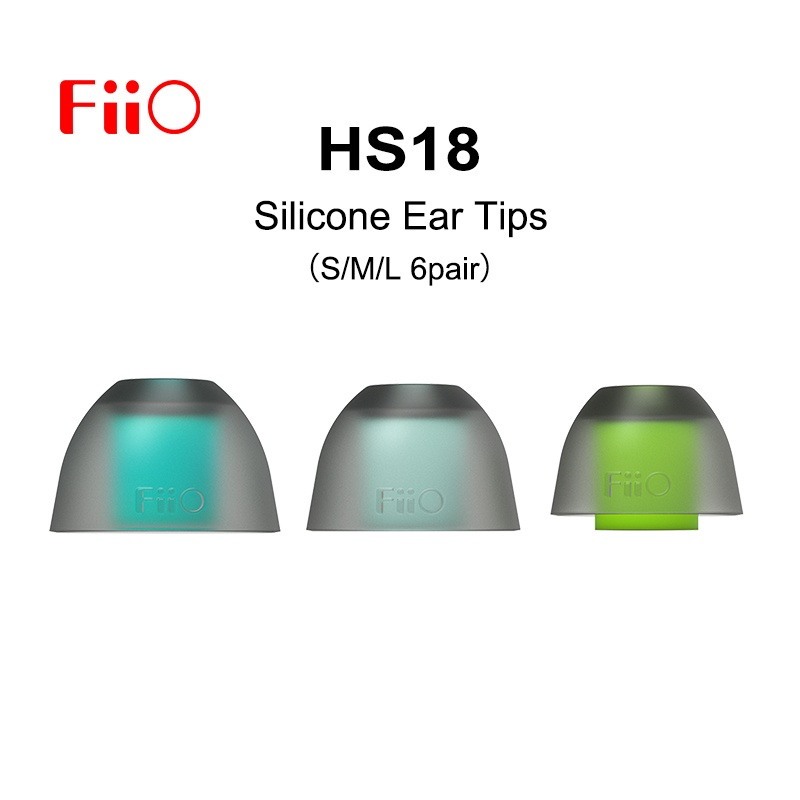 FiiO HS18 Silicon Eartips (6 คู่) ใช้งานร่วมกับ Sound Tube เส้นผ่านศูนย์กลาง 5.0-6.5 มม.สําหรับหูฟัง