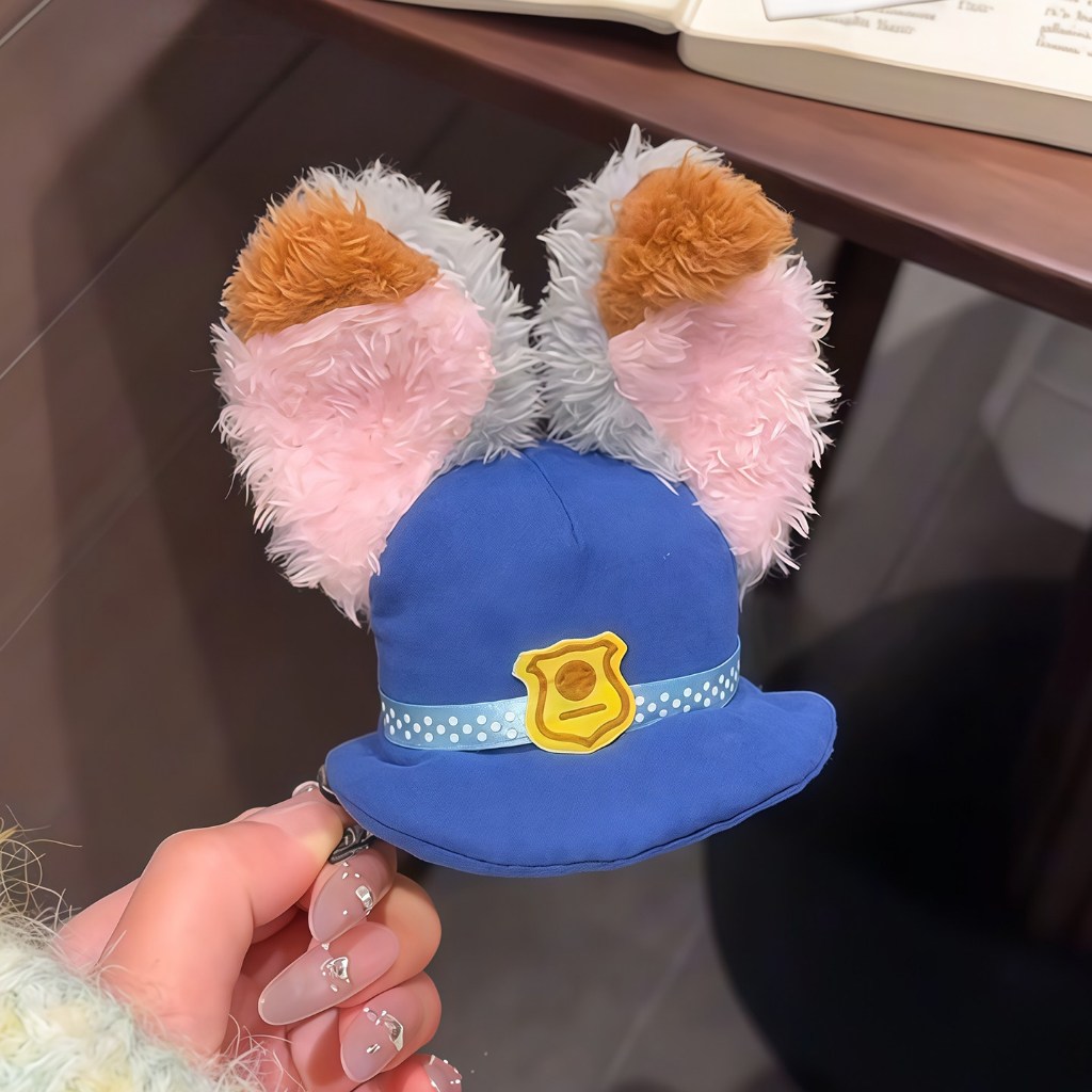 ฤดูใบไม้ร่วงฤดูหนาวตุ๊กตาบ้าเมืองตํารวจจูดี้ผมแหวนสัตว์ชุดกิ๊บการ์ตูนหมวกคลิปด้านบนหญิง - รูปที่ 5